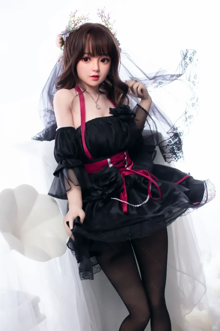 149cm (4ft11) C-Cup Petite & Lightweight Silicone Head + TPE Body Hybrid Sex Doll Linlan, Head Convallaria